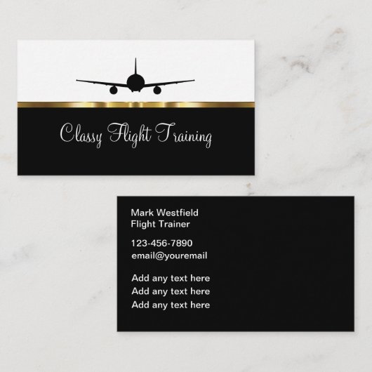 Classy Flight Training Service Visitekaartje (Voorkant / Achterkant)