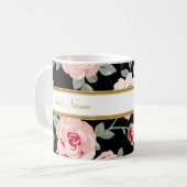 Classy Flora Monogram Coffee Mugs Koffiemok (Voorkant links)