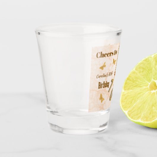 Classy Floral 70th Birthday & Gold Foil Balloon    Shot Glas (Links)