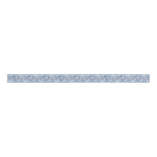 Classy  Floral Arabesque Boho Dusty Blue Gr Grosgrain Lint (Voorkant)