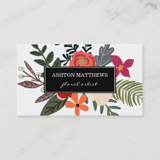 Classy Floral Bouquet Professional Visitekaartje (Voorkant)