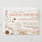 Classy  Floral Bridal Shower Kaart (Voorkant)