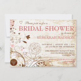 Classy  Floral Bridal Shower Kaart