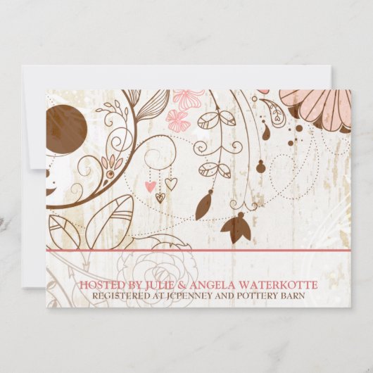 Classy Floral Bridal Shower Kaart (Achterkant)