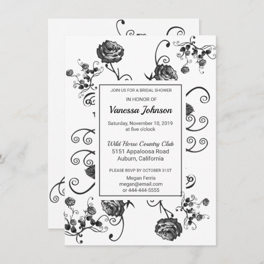 Classy Floral Bridal Shower Kaart (Voorkant / Achterkant)