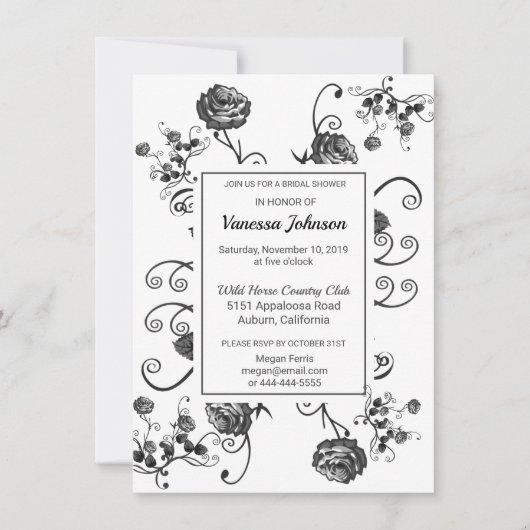 Classy Floral Bridal Shower Kaart (Voorkant)