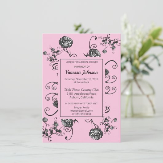 Classy Floral Bridal Shower Kaart (Staand voorkant)