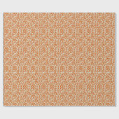 Classy Floral Damask Burnt Oranje Pattern Cadeaupapier (Vlak)