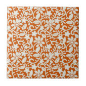 Classy Floral Damask Burnt Oranje Pattern Tegeltje (Voorkant)
