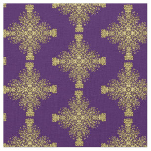 Classy  Floral Damask Paars Gold Mix Stof