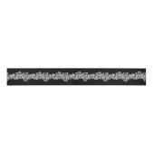 Classy  Floral Elegant Black White Grey Grosgrain Lint (Voorkant)