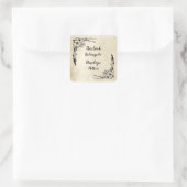 Classy Floral en Old Parchment  Book Bord Vierkante Sticker (Tas)
