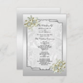 Classy Floral Gem, Zilver ingelijst Huwelijksprogr (Voorkant / Achterkant)