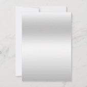 Classy Floral Gem, Zilveren ingelijste bruiloft Bedankkaart (Achterkant)