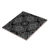 Classy Floral Kaleidoscoop in Donkere Tonen Tegeltje (Zijkant)