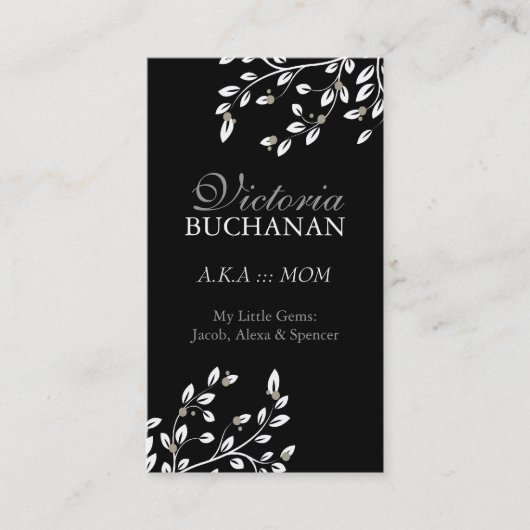Classy Floral-mammie-kaart Contactkaartje (Voorkant)