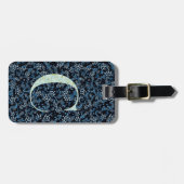 Classy Floral Monogrammed Letter C blauw Bagagelabel (Voorkant horizontaal)