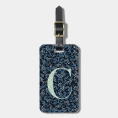 Classy Floral Monogrammed Letter C blauw Bagagelabel (Voorkant verticaal)