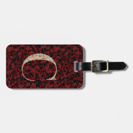 Classy Floral Monogrammed Letter C donkerrood Bagagelabel