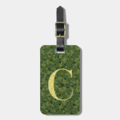 Classy Floral Monogrammed Letter C groen geel Bagagelabel (Voorkant verticaal)