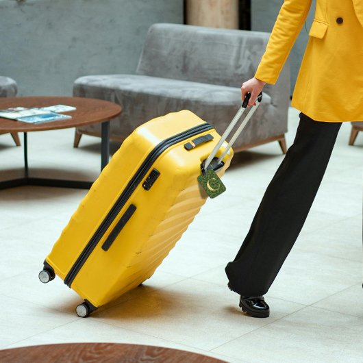 Classy Floral Monogrammed Letter C groen geel Bagagelabel