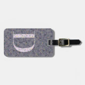 Classy Floral Monogrammed Letter D donker paarse Bagagelabel (Voorkant horizontaal)