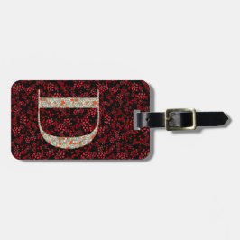 Classy Floral Monogrammed Letter D donkerrood Bagagelabel