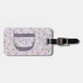 Classy Floral Monogrammed Letter D licht paarse Bagagelabel (Voorkant horizontaal)