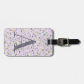 Classy Floral Monogrammed Letter Een Licht paarse Bagagelabel (Voorkant horizontaal)