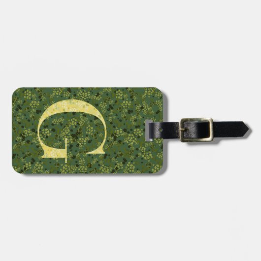 Classy Floral Monogrammed Letter G groen geel Bagagelabel (Voorkant horizontaal)