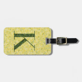 Classy Floral Monogrammed Letter K geel groen Bagagelabel (Voorkant horizontaal)