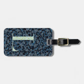 Classy Floral Monogrammed Letter L blauw Bagagelabel (Voorkant horizontaal)
