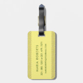 Classy Floral Monogrammed Letter M geel groen Bagagelabel (Achterkant verticaal)