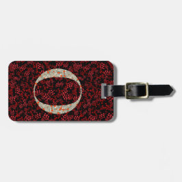 Classy Floral Monogrammed Letter O donkerrood Bagagelabel