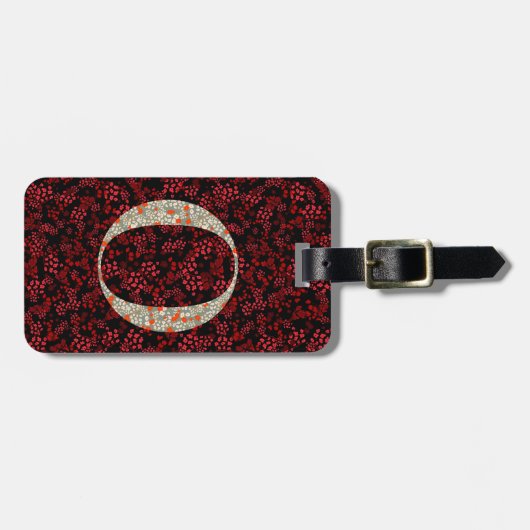 Classy Floral Monogrammed Letter O donkerrood Bagagelabel (Voorkant horizontaal)