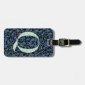 Classy Floral Monogrammed Letter Q blauw Bagagelabel (Voorkant horizontaal)