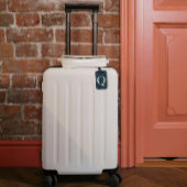 Classy Floral Monogrammed Letter Q blauw Bagagelabel