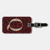 Classy Floral Monogrammed Letter Q donkerrood Bagagelabel (Voorkant horizontaal)
