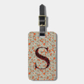 Classy Floral Monogrammed Letter S groen rood Bagagelabel (Voorkant verticaal)
