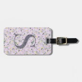 Classy Floral Monogrammed Letter S licht paarse Bagagelabel (Voorkant horizontaal)