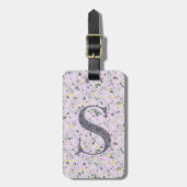 Classy Floral Monogrammed Letter S licht paarse Bagagelabel (Voorkant verticaal)
