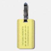 Classy Floral Monogrammed Letter T geel groen Bagagelabel (Achterkant verticaal)