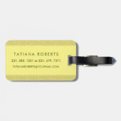 Classy Floral Monogrammed Letter T geel groen Bagagelabel (Achterkant horizontaal)