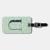 Classy Floral Monogrammed Letter U acqua Bagagelabel (Voorkant horizontaal)