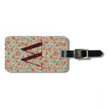 Classy Floral Monogrammed Letter W groen rood