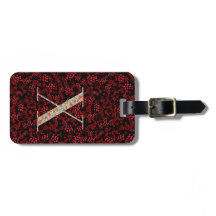 Classy Floral Monogrammed Letter X donkerrood