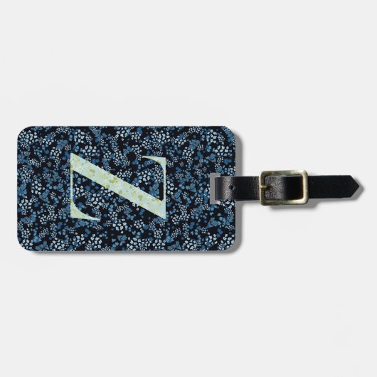 Classy Floral Monogrammed Letter Z blauw Bagagelabel (Voorkant horizontaal)