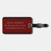 Classy Floral Monogrammed Letter Z donkerrood Bagagelabel (Achterkant horizontaal)