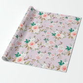 Classy Floral Pattern Cadeaupapier (Uitgerold)