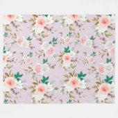 Classy Floral Pattern Fleece Deken (Voorkant (Horizontaal))